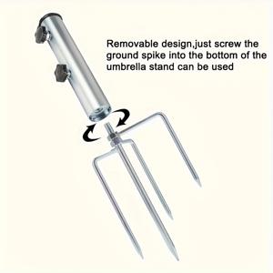 TEMU 지상 스파이크가 있는 헤비 듀티 철제 야외 우산 홀더, 해변용 우산 홀더, 강력한 고정 못, 마당, 정원 및 수영장 옆에 적합