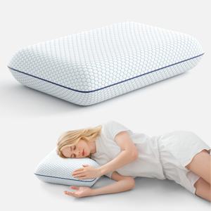 TEMU 1개 슬로우 리바운드 베개, 성인용 깊은 수면 베개로 경추 보호 및 수면 지원, 모던 레저 브레드 양면 베개, 제로 폼 스펀지 베개