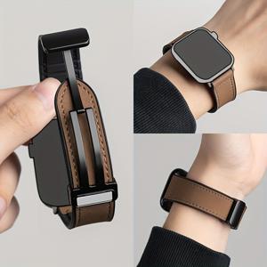 TEMU 애플 iWatch 38mm 40mm 41mm 42mm 44mm 45mm 46mm 49mm 호환 빈티지 남성용 합성 가죽 시계 스트랩, iWatch Ultra SE 시리즈 10/ 6 5 4 3 2 1용 밴드 발렌타인데이 크리스마스 새해 선물|스마트워치