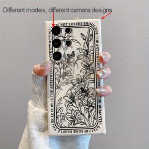 TEMU 삼성 갤럭시 S25, S24, S23, S22, S21, S20 울트라, S20+, S24 플러스, S20FE, S21FE, S23FE, S24FE, S10 플러스, S10E, S9, S9+, 노트 10, 10+, 및 20 울트라용 꽃 디자인 소프트 폰 케이스, 충격 방지 및 낙하 방지 보호 기능이 있습니다.