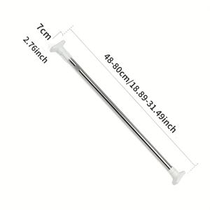 TEMU 1개 조절 가능한 텔레스코픽 막대 – 드릴 필요 없음, 강력한 스프링으로 쉬운 설치 – 옷걸이, 샤워 커튼, 문 커튼 등에 사용할 수 있는 화이트 & 우드 그레인 옵션 – 옷장 및 공간 정리에 완벽함