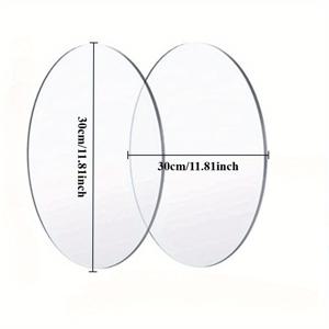 TEMU 2개 대형 아크릴 플레이트 - 고강도 PMMA 플렉시글라스 시트, 15/20/25/30cm 원형 또는 평면 DIY 레이저 커팅 & 조각 보드, 공예용 대량 플라스틱 디스크, 사진 프레임