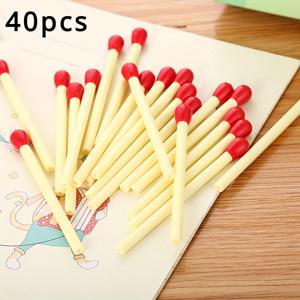 TEMU 매트치 모양 휴대용 볼펜 40개 세트 - 혁신적인 상품 그림 그리기 페인트 펜, 사무용 문구 비즈, 0.7mm 파란색 리필 포함.