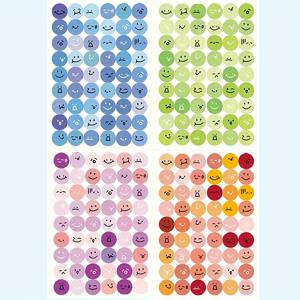 TEMU 216 표현 스티커 세트, 창의적인 장식 라벨, 자체 접착 PET 라운드 스티커, 기분 일러스트, 노트북, 랩탑, 휴대폰, 달력 장식에 사용, 반매트 표면