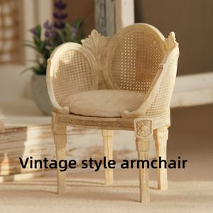 TEMU 1:8-1:12 미니어처 레진 유럽 궁정 스타일 빈티지 테이블과 의자 세트, 1개씩, BJD/OB11 거실 또는 침실 장식용 소형 가구