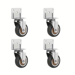 TEMU 4개 1인치 L자형 캐스터, 360° 회전 고무 트롤리 바퀴와 잠금 , 가구, 침대, 꽃대용 금속 프레임, 쉬운 이동을 위한 5홀 위치 지정, 가구 이동성 | 회전 바퀴 | 부드러운 롤링 바퀴, 헤비 듀티 캐스터 바퀴