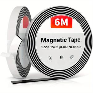 TEMU 마그네틱 스트립(폭 15* 두께 1.5) | 마그넷 스티커 | 자석 롤, 고무 자석, 유연한 자석, 접착 백킹이 있는 마그네틱 테이프 롤 - 즉, 스트립과 스틱 자석 스트립 - 탄력적인 자석 스티키
