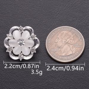 TEMU 5개입 더블 레이어 홀로우 아웃 라인스톤 장식 고양이 눈 꽃 메탈 버튼 DIY 패션 장식용 - 셔츠, 드레스, 가디건, 스웨터, , 코트 및 액세서리에 이상적