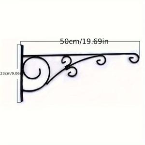TEMU 1개 철제 벽걸이 랜턴 후크 랙 - 설치가 쉬운 야외 장식용 브래킷, 새장, 바구니 및 식물용, 축제용 랜턴 및 꽃 디스플레이를 위한 현대적인 블랙 디자인, 발코니 액세서리 | 우아한 스콜워크 디자인 | 도색 마감, 랜턴 장식용 야외