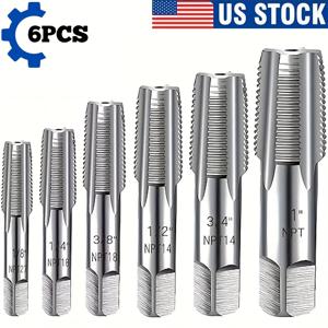 TEMU 캐스톨 툴즈 6피스 파이프 나사 공구 세트, NPT 나사 가공 탭 및 탄소강 다이 세트, 1/8