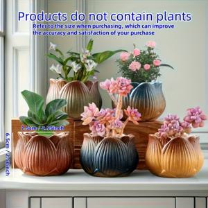 TEMU 봄과 여름에 잘 자라는 식물을 위한 우아한 다용도 화분 5개 세트. 배수 구멍이 있어 정원, 파티오 창턱, 테이블 장식에 완벽하며 다육 식물, 난초, 아스파라거스 이삭모자초에 이상적입니다.