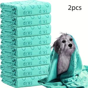 TEMU 2팩 PawPals 퀵드라이 마이크로파브르 강아지 타월 - 모든 품종을 위한 슈퍼 흡수성, 내구성 있는 애완동물 목욕 타월, 깔끔하고 건조한 강아지 관리를 위한 이상적인 선택