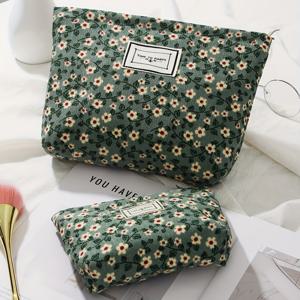 TEMU 새로운 도착 2개 세트 소형 꽃무늬 인쇄 폴리에스터 핸드백 화장품, 동전, 열쇠 - 혼합 색상, 여성용, 무알코올, 무작위 인쇄, 어머니의 날, 자매의 날, 축하에 완벽