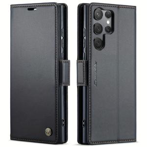 TEMU 폰 케이스: RFID 차단 가죽 지갑형 케이스 S25 S24 S23 S22 S21 S20 울트라 플러스 FE용 카드홀더 킥스탠드 플립 커버 폰 지갑 가방