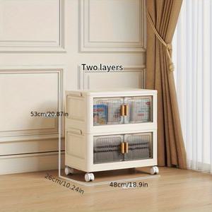 TEMU 2/3/4/5/6-Tier 롤링 스토리지 박스, 48cm 전면 x 26cm 측면, 자석으로 닫을 수 있는 플라스틱 다목적 정리함 - 가정, 간식, 침실, 및 다양한 물건에 이상적, 침실 스토리지|현대 스토리지 박스|내구성 있는 플라스틱 박스