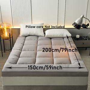 TEMU 1개 단색 소프트 매트리스 토퍼, 호텔 품질 타타미 매트 – 싱글/더블 침대용, 세탁 쉬운 바닥 패드 – 사계절 사용 가능, 침실, 기숙사, 게스트룸 & 캠핑에 적합 – 백투스쿨 시즌 완벽한 대형 매트리스|이불|캠핑매트|패드