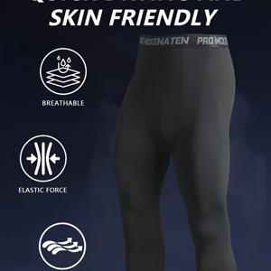 TEMU 남성용 고탄력 7/8 길이 운동 팬츠 - 통기성 및 흡습 속건 기술, 러닝, 하이킹, 사이클링 & 헬스용 솔리드 컬러 타이트핏 디자인, 세탁 가능 스포츠 레깅스, 슬림한 외모, 고탄력 원단, 퍼포먼스 레깅스, 스트레치 소재, 러너 기어