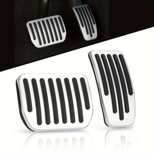 TEMU Tesla Model 3용 페달 매트 2개 세트, Model Y 호환, 미끄럼 방지 알루미늄 차량 액세서리, Model 3/Y 및 가속기 페달 커버용.