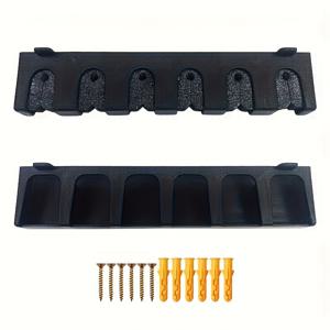 TEMU 1pc 쉬운 설치 블랙 ABS 낚시대 벽걸이 - 고밀도 폼 그립, 안전한 다중 슬롯 보관, 차고 및 스포츠 장비, 다양한 낚시대 유형에 적합, 차고 조직 | 세련된 블랙 마감 | 내구성 있는 구조, 낚시대 홀더