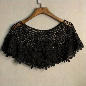 TEMU 빈티지 자켓 숄 - 홀로우 아웃 플라워 랩, 통기성 웨딩 케이프, 파티 웨딩 프롬에 적합, 우아한 장식용 숄 랩