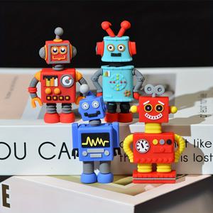 TEMU 4개 컬러풀한 만화 로봇 피규어 - 현대적인 거실, 침실 또는 사무실을 위한 기발한 PVC 책상 장식품 - SF 팬과 독특한 디자인을 좋아하는 이들에게 딱!크리스마스, 할로윈 , 가을 홈 데코 수집용 피규어|데스크테리어