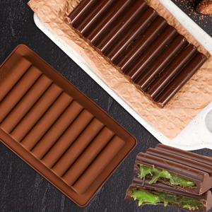 TEMU 높은 깊이의 실리콘 두바이 초콜릿 바 몰드 2칸 다양한 모양과 줄무늬 웨이브 스타일 - BPA 프리, 초콜릿 바 및 사탕 만들기에 적합한 필수 주방 가제트, 두바이 초콜릿 몰드