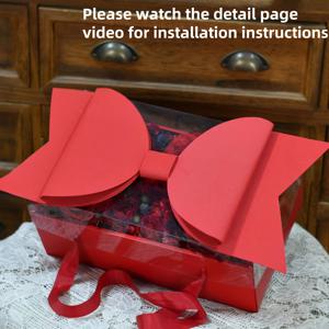 TEMU 선물 포장용 리본 세트가 있는 내구성 있는 플라스틱과 종이 재질의 꽃무늬 선물 상자, 크리스마스, 생일 및 발렌타인데이 선물에 적합