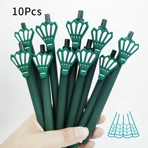 TEMU 5/10개 어두운 녹색 배드민턴 패치 펜, PVC 부드러운 고무 스티커, 학생용 볼펜, 선물 서명용 랜덤 스타일.