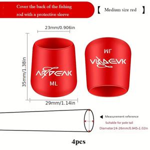 TEMU 4개 실리콘 낚시대 스토퍼 슬리브 - 혼합 색상, 안전한 핸들 그립, 엉킴 방지, 내구성 강화 및 가벼운 무게의 다양한 낚시대용 액세서리, 대형 낚시대 팁 보호 | 생동감 넘치는 낚시 슬리브 | 튼튼한 낚시 장비