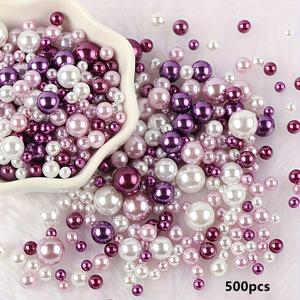 TEMU 500개 아크릴 비즈 세트, 혼합 크기 컬러풀 라운드 비즈 구멍, 3-10mm, 3-10mm, 수제 장신구 만들기, DIY 팔찌 펜던트 목걸이