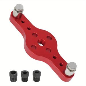 TEMU 전문가용 2-in-1 센터 펀치 로케이터 고정밀 자체 중심 다우엘 지그 6/8/10mm 구멍 드릴링 가이드 키트 목재 직선 홀 드릴링 로케이터 알루미늄 합금 DIY 목공 도구 수직 포켓 홀 지그 중앙화 다우엘 지그 홀 로케이터