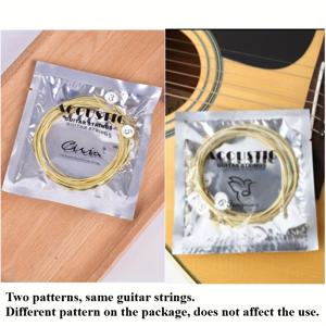 TEMU 명확하고 생생한 사운드를 위한 황동 육각형 스틸 코어 어쿠스틱 기타 현 6개가 포함된 세트