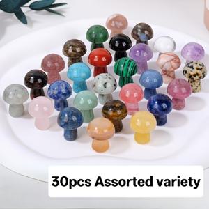 TEMU 10/20/30개 미니 버섯 조각 - 정교한 디테일의 핸드메이드 유니크 장식, 컬러 옵션, 홈 아쿠아리움 & 주얼리 만들기용, 수집가 및 데코레이터를 위한 선물, 창의적인 공예, 광택 보석, 장식용 돌, DIY 공예 애호가를 위한 독특한 디자인, 세밀한 조각, 장식용 스톤