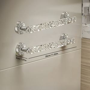 TEMU 아크릴 웨이브 수건 랙, 드릴링 필요 없음, 수건 및 슬리퍼용 벽걸이 욕실 정리함, 장식용 대리석 패턴, 투명 플라스틱 보관 선반, 욕실 정리함 및 보관함, 수건 랙, 수건 랙