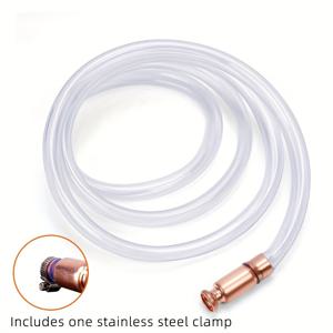 TEMU RV용 쉐이크 사이펀 호스 펌프 - 길이 2m, 구리 및 PVC 수동 오일 전송 펌프, 가솔린 연료용 사이폰 커넥터 포함, 식수용 아님, 연료 전송 펌프