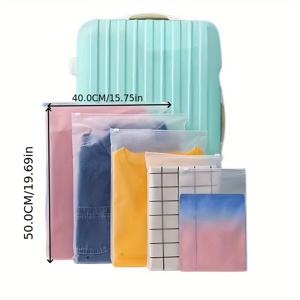 TEMU 프로스티드 지퍼락 밀폐 플라스틱 백 50개입 - 옷, 청바지, 티셔츠, 양말 및 여행 정리 보관에 완벽한 필수품! 여행과 가정용 필수 아이템