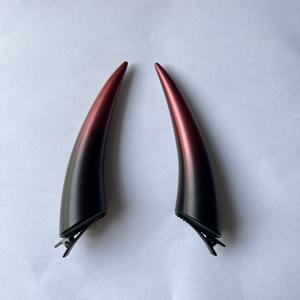 TEMU 2개 다크 고딕 데몬 뿔 머리핀 엣지 클립 할로윈 성인 액세서리