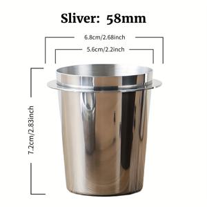 TEMU TEONA 스테인리스 커피 찌꺼기통 - 내구성 있는 머신 파우더컵, 매끄러운 반사 표면, 지문 방지, 51mm/53mm/58mm 샷에 적합, 쉽게 청소 가능