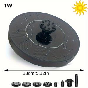 TEMU 1W/1.5W/3.5W 태양광 패널 및 8가지 액세서리가 포함된 실외 태양광 부유식 분수 펌프. 연못, 수영장 및 실외 장식에 적합합니다. 부유형 디자인으로 설치가 용이하며 태양열에 의해 작동되며 에너지 효율 높음입니다.