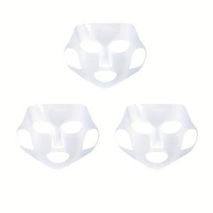 TEMU 3개 젤 페이스 마스크 커버 세트, 증발 방지 디자인. 재사용 가능, 부드러운 실리콘 마스크 커버 (핑크, 투명, 골드 색상)|마스크|KF94마스크