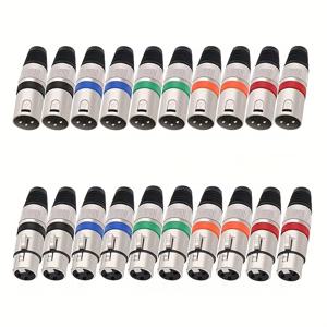 TEMU 마이크 오디오 케이블용 수-암 커넥터 포함 3핀 XLR 케이블 커넥터 20개, DMX 마이크용 XLR 어댑터 커넥터 10쌍, SM7B, SM7DB, SM57 및 BETA58 마이크와 호환