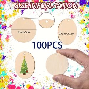 TEMU 50/100개입, 5X5cm / 2X2인치 원형 나무 제품, 빈 나무 판, 공예 및 장식, 홈 데코, 핸드메이드, 친구 및 가족을 위한 선물, 레이저 컷팅, 우드 버닝.