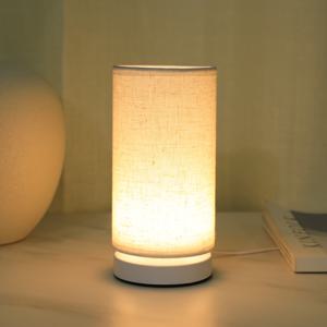 TEMU 1개 모던 북유럽 린넨 원단 LED 테이블 램프, 화이트 디자인, 전원 공급, 단일 따뜻한 조명, 눈에 부담이 없는 부드러운 조명, 학실, 침실, 사무실 및 기타 환경에 적합한 홈 데코 램프, 아늑하고 따뜻한 분위기 연출