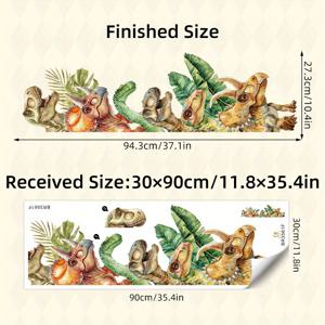 TEMU 1pc 물감 강력한 공룡 자체 접착식 PVC 벽 스티커 - 분리 가능, 반 매트 마감, 침실 및 거실 장식용 유쾌한 선사 시대 동물 디자인, 선사 시대 방 장식 | 공룡 테마 장식 | 분리 가능한 데칼, 공룡 방 장식