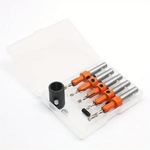 TEMU 조절 가능한 칼라 스톱이 포함된 5개 세트 헤비듀티 목공용 드릴 비트 - 8mm 라운드 핸들 & 산화물 팁, 나사 드릴링 및 목재 구멍 뚫기용 - 드릴 호환 (5피스 커팅 키트)