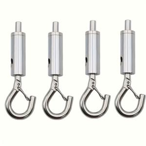 TEMU 4개 스테인리스 강철 잠금 장치 세트 - 집, 사무실, 캠핑 장식용 헤비듀티 와이어 호이스트 및 사진 걸이 | 안전한 잠금 메커니즘이 있는 휴대용 서스펜션 액세서리, 사무실 정리 | 기능적인 하드웨어 | 내구성 있는 구조|캠핑용품