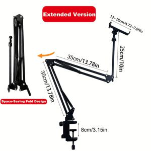TEMU 조절 가능한 360° 회전 기능이 있는 튼튼한 메탈 암 클램프, 침대 옆 휴대용 접이식 태블릿 홀더, 침대, 소파, 책상 및 휠체어와 같은 다양한 환경에 적합, 4~11인치 태블릿에 적합으로 설계되었습니다.|책상|접이식침대|태블릿
