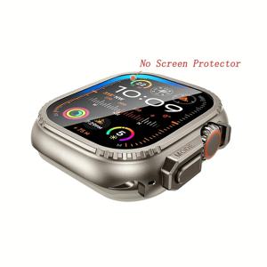 TEMU 애플워치 시리즈 10 46mm 호환 합금 워치 케이스 커버 [울트라로 매끄럽게 변신], 울트라 1/2용 49mm, 튼튼한 범퍼 및 뒷면 보호, 돌출형 엣지 스크린 보호