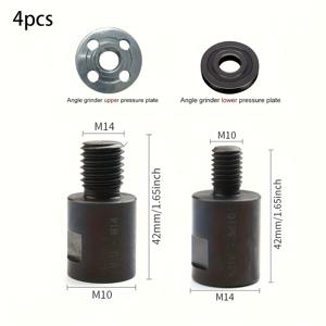 TEMU 4개 세트 M10-M14 및 M14-M10 앵글 그라인더 나사 변환기 + 두 개의 가스켓 포함, 구멍 연마 드릴 비트 컨버터션 로드