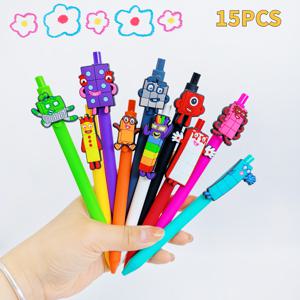 TEMU 15pcs 컬러풀한 빌딩 블록 펜 세트 - 재미있는 픽셀 디자인, 빠른 건조 블랙 잉크, 리트렉터블 볼펜, 다양한 색상 및 디자인, 창의적인 놀이에 적합, 빌딩 펜 | 재미있는 펜 | 빠른 건조 잉크